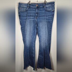 Maurices Edgely Dark Wash High Rise Flare Jeans